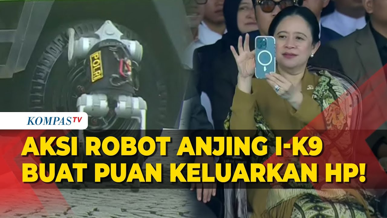 Aksi Robot Anjing I‑K9 Deteksi Bom Buat Puan Senyum hingga Keluarkan HP di HUT Bhayangkara